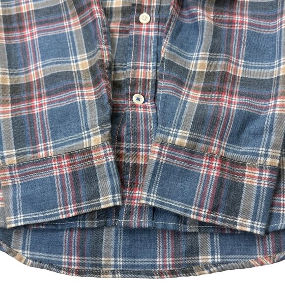 Gap Button Front Long Sleeve Shirt NEW Blue Plaid Mens Medium - Picture 5 of 11